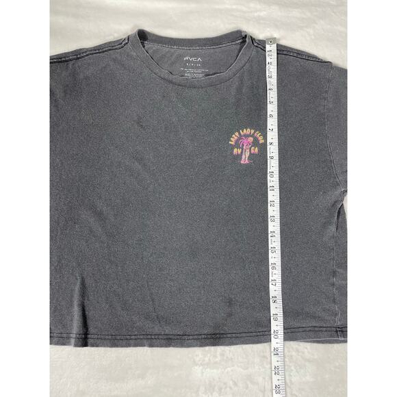 RVCA Lazy Lady Club Crop Tee Women’s Small Washed Black - Picture 4 of 7